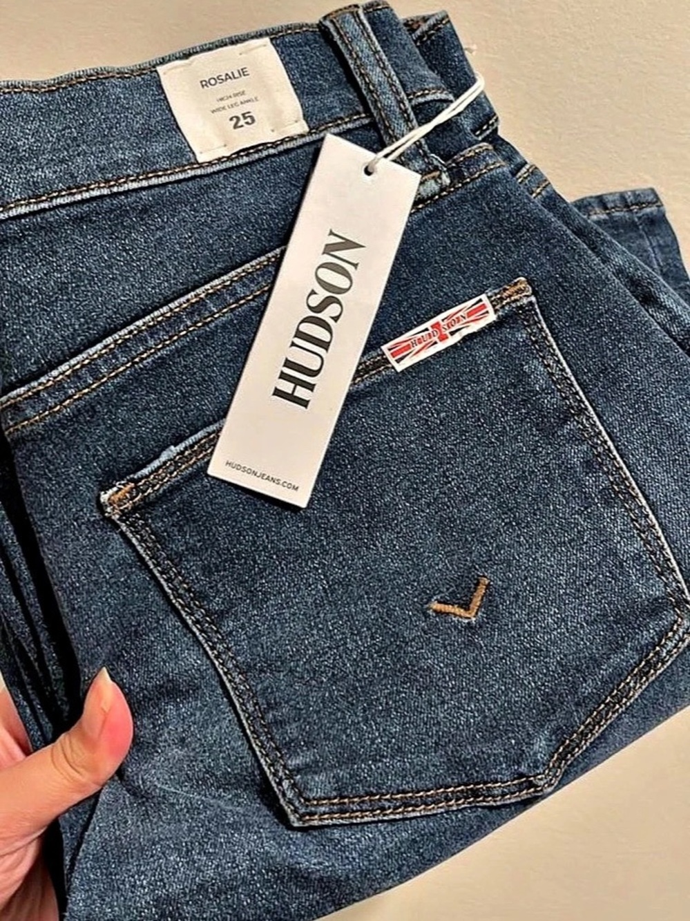 Hudson Rosalie High-Rise Wide Leg Ankle Jean Jeans Blue Waist 25